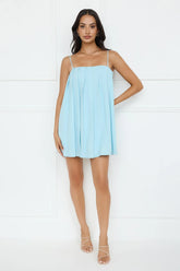 Affluence Pleated Mini Dress Blue
