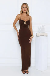 After Dark Edit Maxi Dress Brown